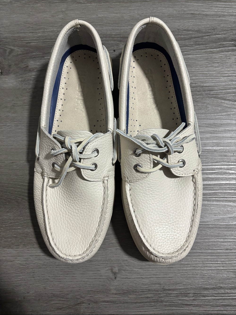 Sperry Men's White Leather Boat Shoes